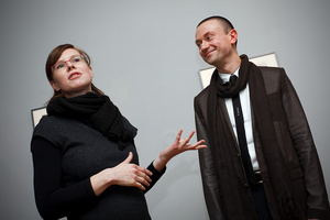 Karolina Vyšata and Rafal Lukawiecki at the Opening of (Be)Longing Exhibition in Kraków
