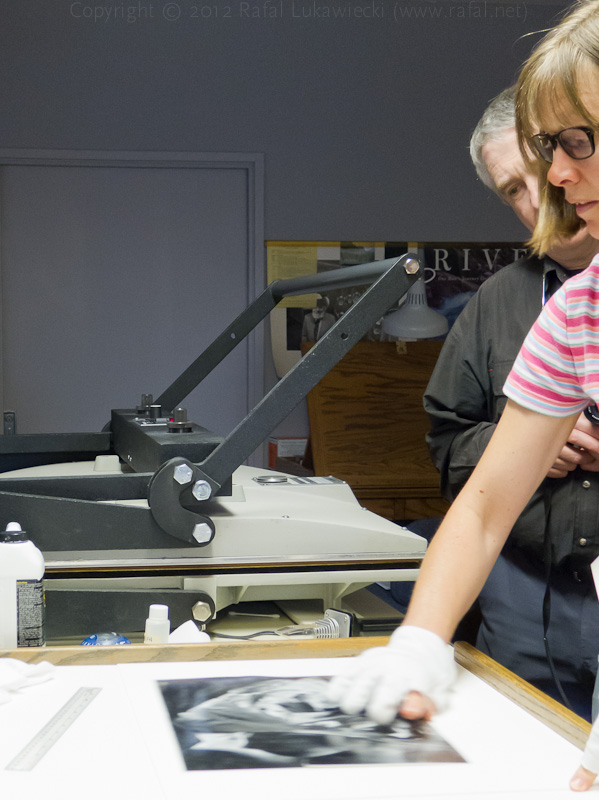 Anne Larsen Prepares a Print for Dry Mounting
